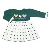 Girls Full Sleeves Frock - Dark Green, Girls Frocks, Chase Value, Chase Value