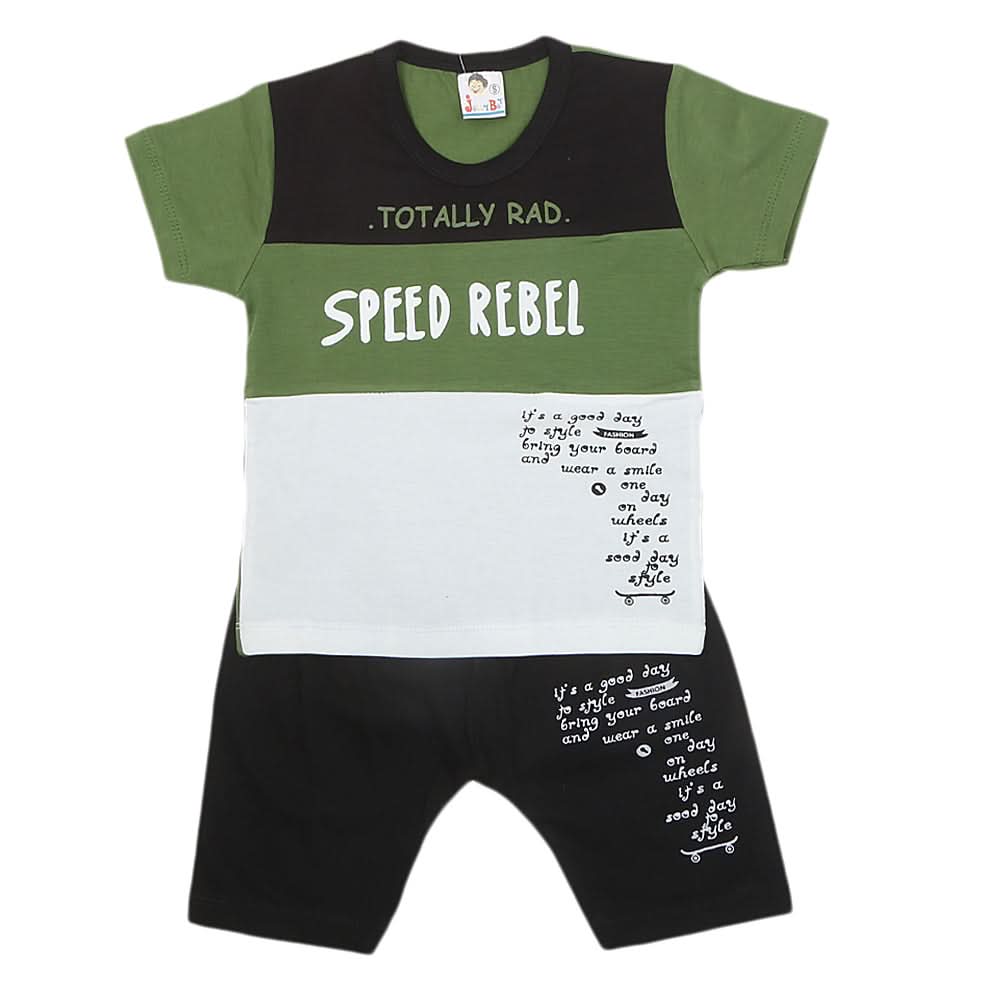 Boys Half Sleeves Short Suit 1228 - Green, Kids, Boys Sets And Suits, Chase Value, Chase Value