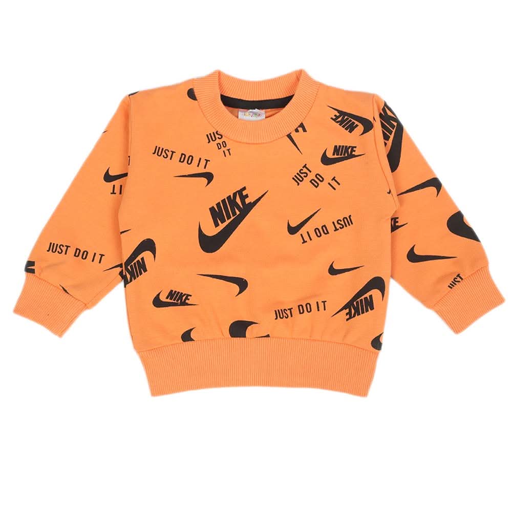 Newborn Boys Full Sleeves T-shirt - Peach, Newborn Boys Shirts & T-Shirts, Chase Value, Chase Value