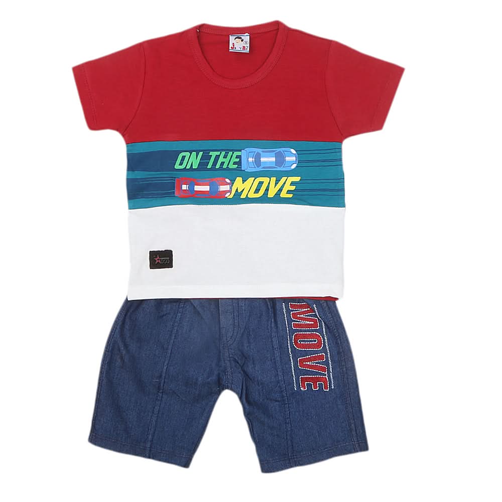 Boys Half Sleeves Short Suit 1201 - Maroon, Kids, Boys Sets And Suits, Chase Value, Chase Value