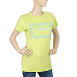 Women's Half Sleeves Chest Print T-Shirt - Green, Women, T-Shirts And Tops, Chase Value, Chase Value