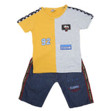 Boys Half Sleeves Short Suit - Mustard, Kids, Boys Sets And Suits, Chase Value, Chase Value