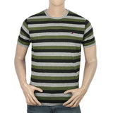 Men's Half Sleeves Yarn Dyed T-Shirt - Green, Men, T-Shirts And Polos, Chase Value, Chase Value