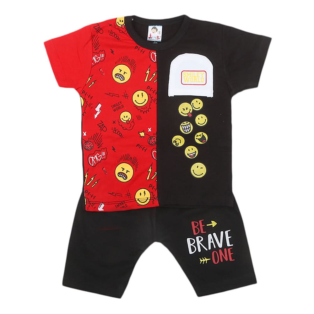 Boys Half Sleeves Short Suit - Red, Kids, Boys Sets And Suits, Chase Value, Chase Value