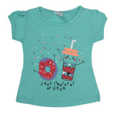 Newborn Girls Half Sleeves T-Shirt - Cyan, Kids, Newborn Girls T-Shirts, Chase Value, Chase Value