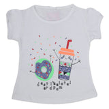 Newborn Girls Half Sleeves T-Shirt - White, Kids, Newborn Girls T-Shirts, Chase Value, Chase Value