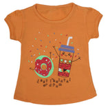 Newborn Girls Half Sleeves T-Shirt - Peach, Kids, Newborn Girls T-Shirts, Chase Value, Chase Value