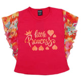 Girls Butterfly Sleeves T-Shirt - Dark Pink, Kids, Girls T-Shirts, Chase Value, Chase Value