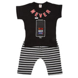 Boys Half Sleeves 2 Piece Suit - Black, Kids, Boys Sets And Suits, Chase Value, Chase Value