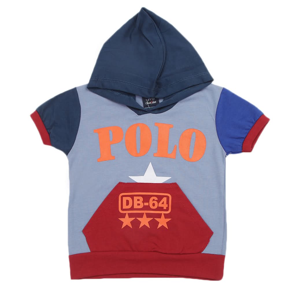 Boys Half Sleeves T-Shirt - Steel Blue, Boys T-Shirts, Chase Value, Chase Value