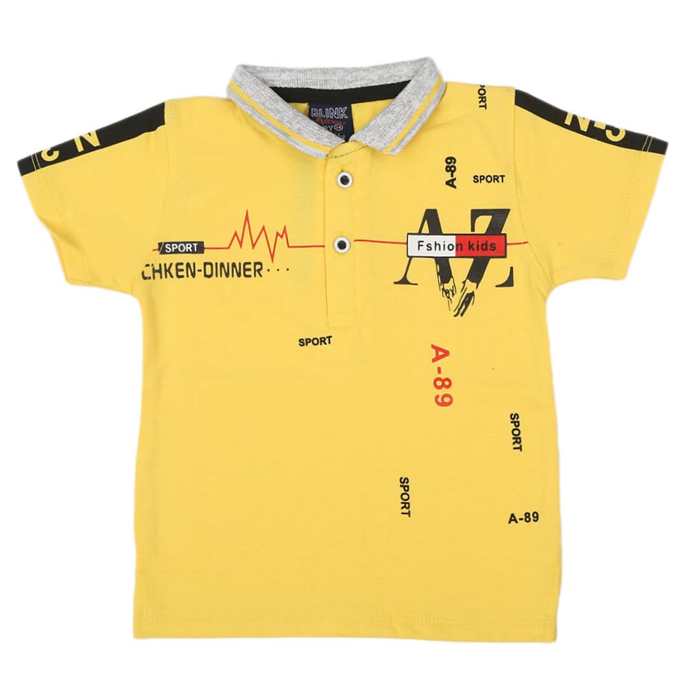 Boys Half Sleeves T-Shirt - Yellow, Boys T-Shirts, Chase Value, Chase Value