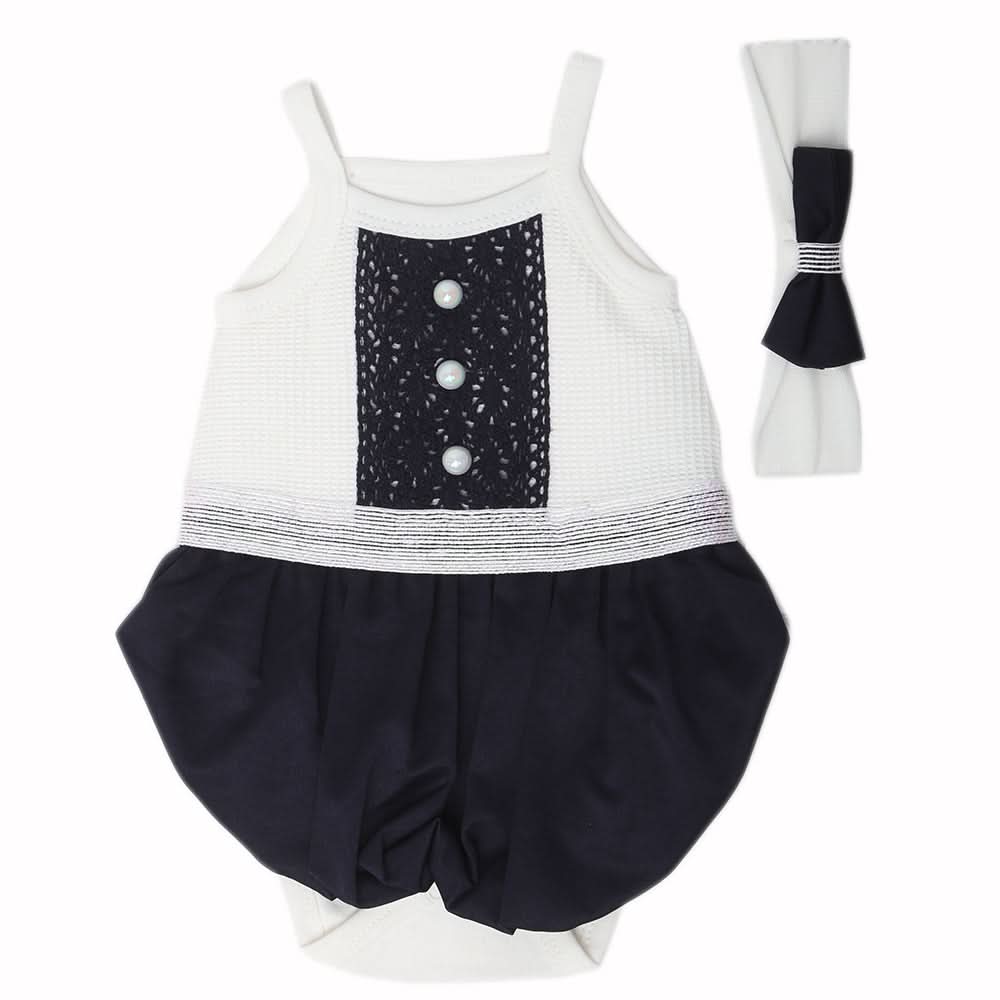 Newborn Girls Turkish Romper - Navy Blue, Kids, NB Girls Rompers, Chase Value, Chase Value