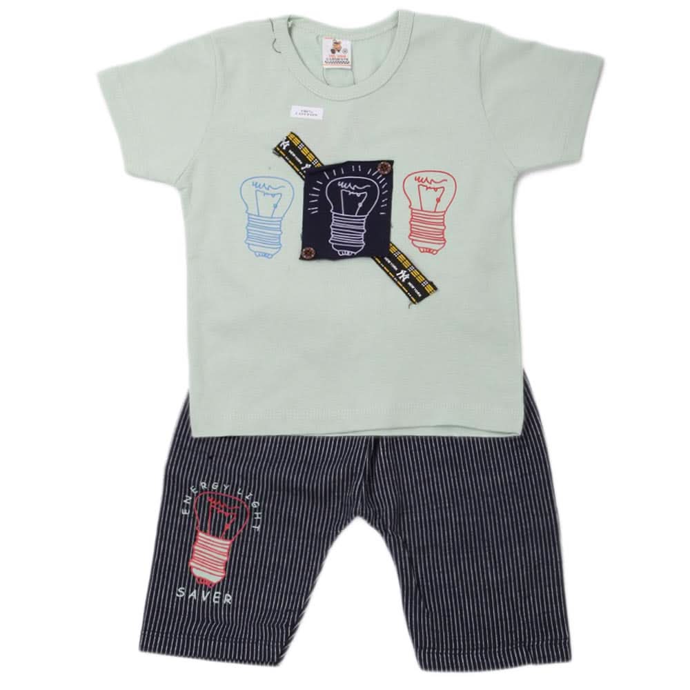 Boys Half Sleeves 2 Piece Suit - Cyan, Kids, Boys Sets And Suits, Chase Value, Chase Value