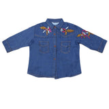 Girls Embroidered Denim Tops - Blue, Kids, Girls Kurti, Chase Value, Chase Value