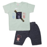 Boys 2 Pcs Suit Half Sleeves - Cyan, Kids, Boys Sets And Suits, Chase Value, Chase Value
