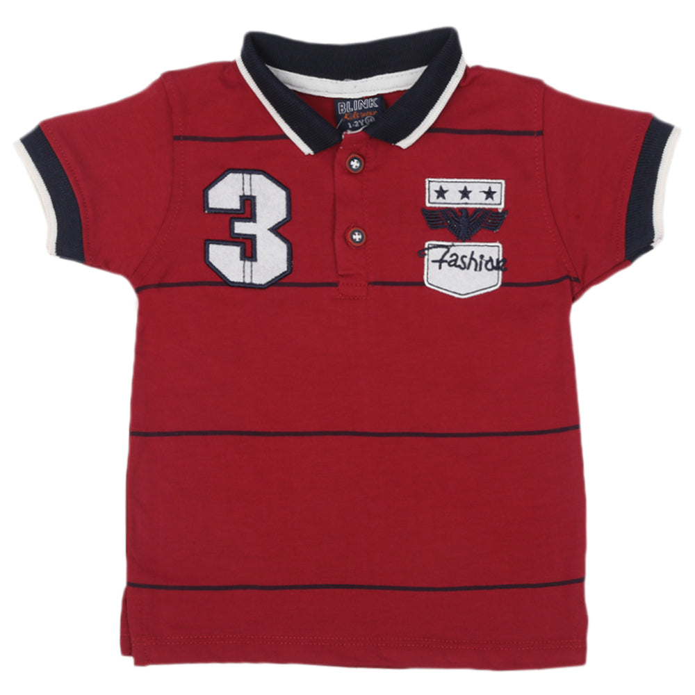 Boys Half Sleeves T-Shirt - Maroon, Boys T-Shirts, Chase Value, Chase Value