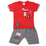 Boys Half Sleeves 2 Piece Suit - Red, Kids, Boys Sets And Suits, Chase Value, Chase Value