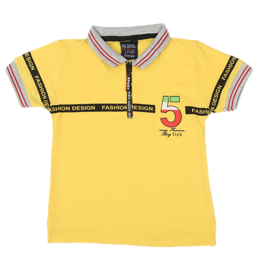 Boys Half Sleeves T-Shirt - Yellow, Boys T-Shirts, Chase Value, Chase Value