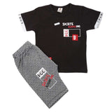 Boys 2 Pcs Suit Half Sleeves - Black, Kids, Boys Sets And Suits, Chase Value, Chase Value