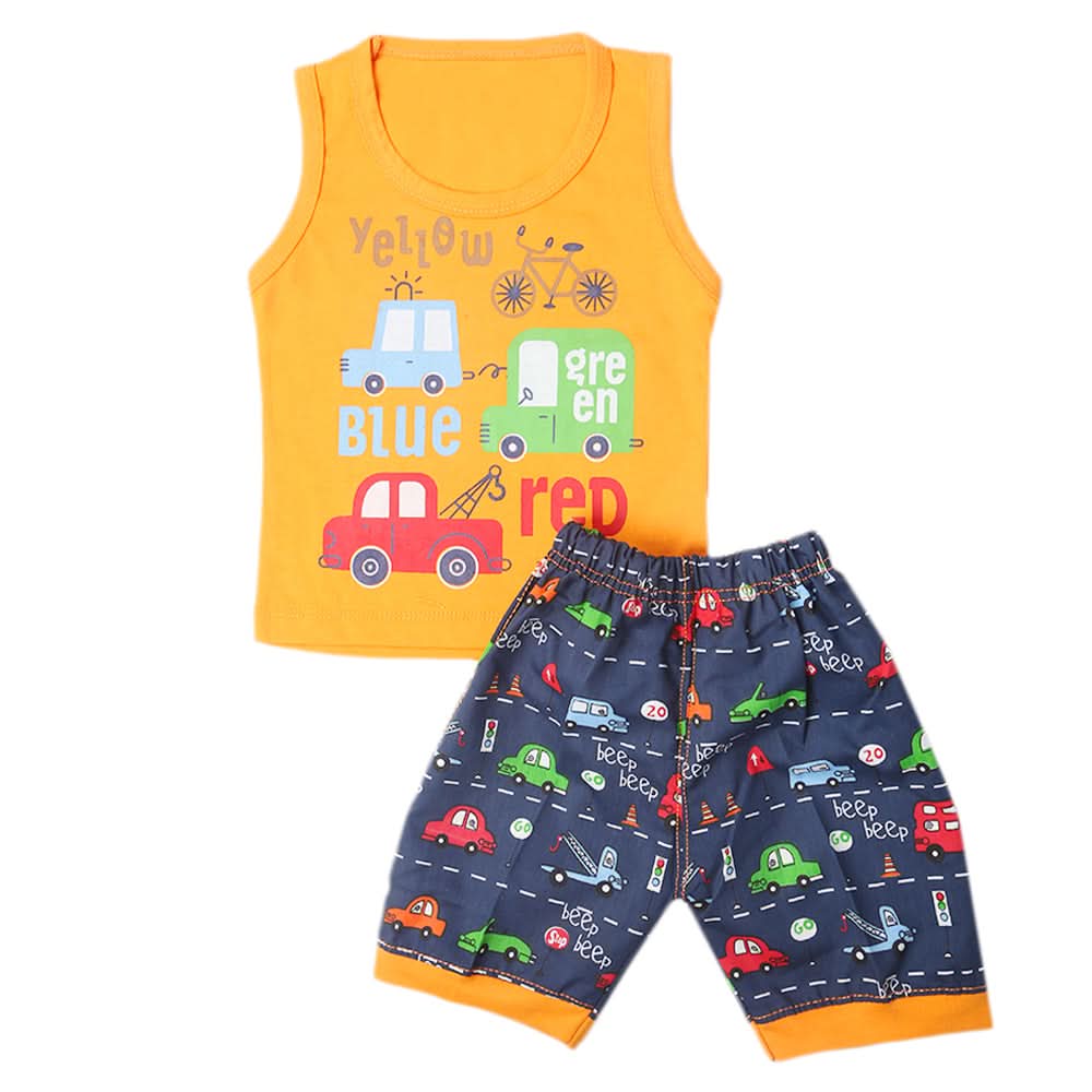 Boys Half Sleeves Sando Suit - Orange, Kids, Boys Sets And Suits, Chase Value, Chase Value