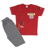 Boys Half Sleeves 2 Piece Suit - Maroon, Kids, Boys Sets And Suits, Chase Value, Chase Value