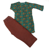 Girls Printed Shalwar Suit - Green, Kids, Girls Sets And Suits, Chase Value, Chase Value