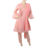 Women Net Fancy 03 Pcs Suit - Pink, Women, Shalwar Suits, Chase Value, Chase Value