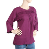 Women's Plain Georgette Top - Purple, Women, T-Shirts And Tops, Chase Value, Chase Value