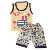 Boys Half Sleeves Sando Suit - Camel, Kids, Boys Sets And Suits, Chase Value, Chase Value