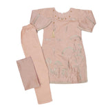 Girls Embroidered Fancy Suit 3 Pcs - Peach, Kids, Girls Sets And Suits, Chase Value, Chase Value