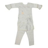 Girls Embroidered Fancy Suit 3 Pcs - Grey, Kids, Girls Sets And Suits, Chase Value, Chase Value