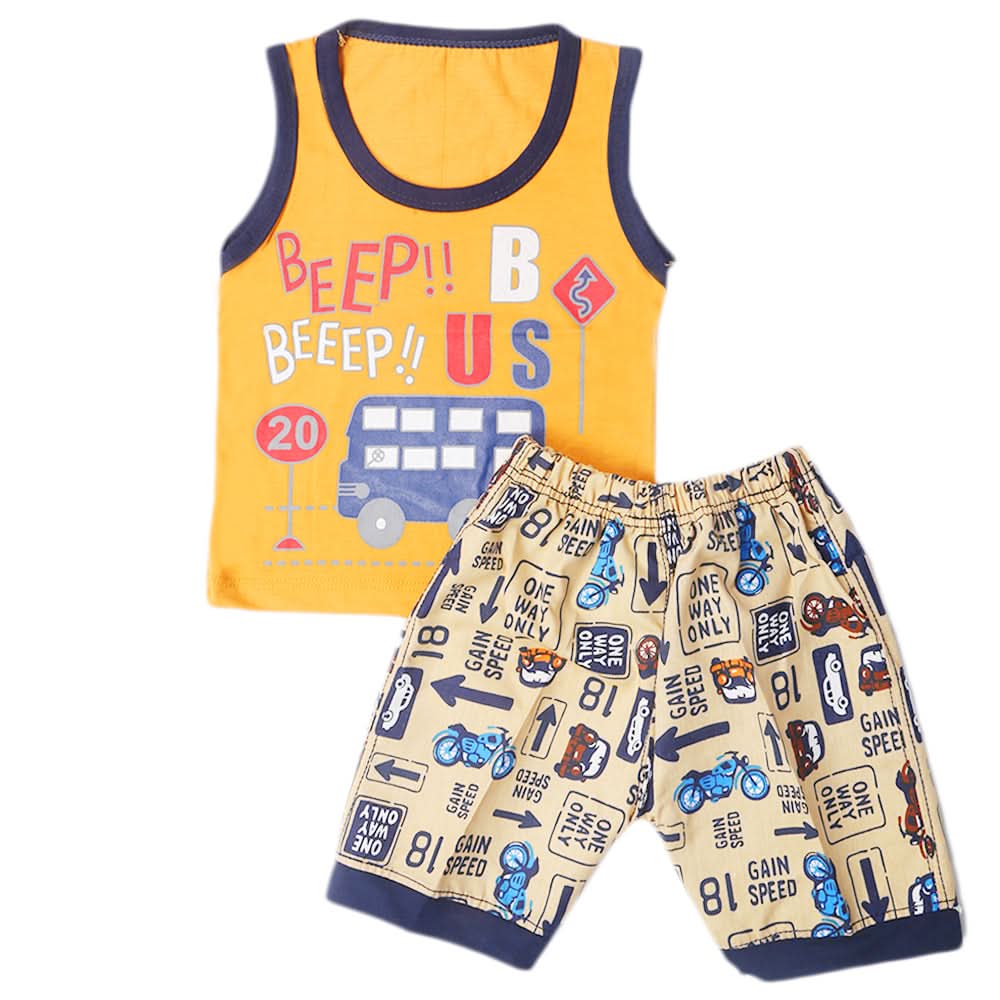 Boys Half Sleeves Sando Suit - Brown, Kids, Boys Sets And Suits, Chase Value, Chase Value