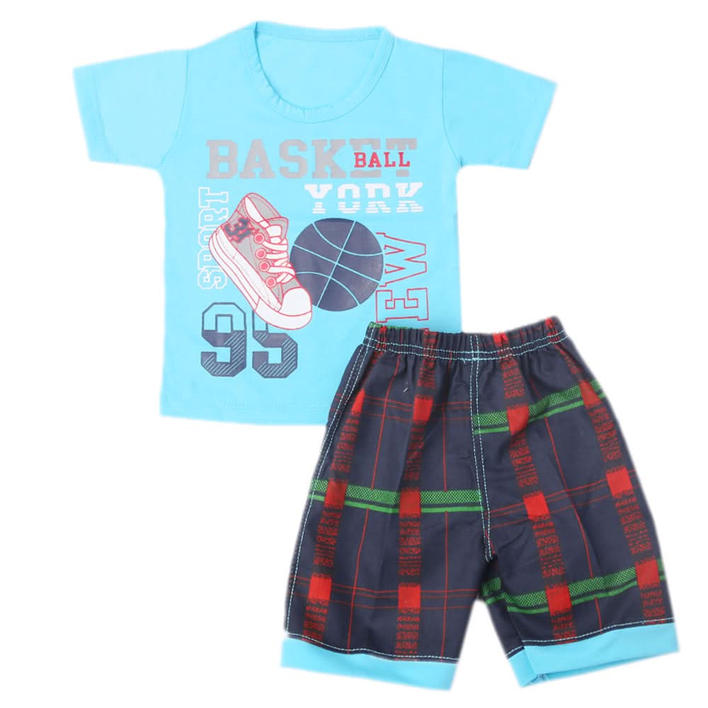 Boys Half Sleeves Short Suit - Blue, Kids, Boys Sets And Suits, Chase Value, Chase Value