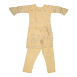 Girls Embroidered Fancy Suit 3 Pcs - Golden, Kids, Girls Sets And Suits, Chase Value, Chase Value