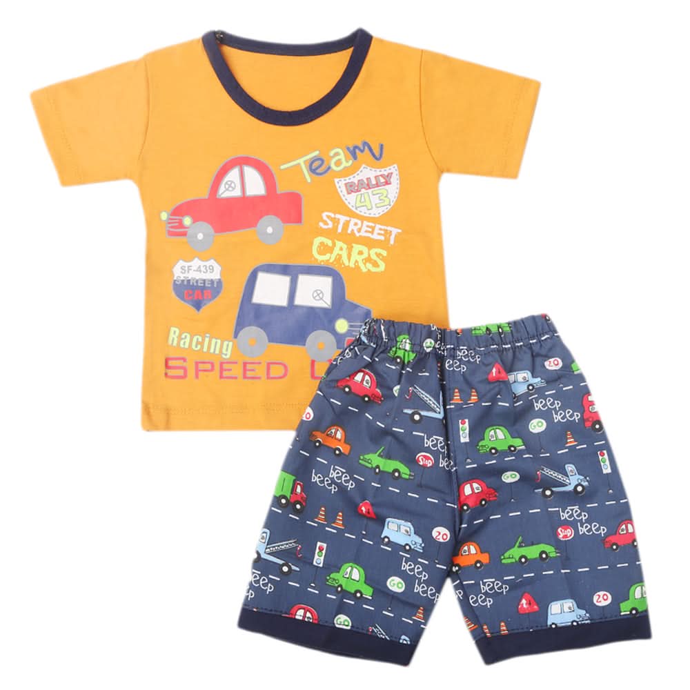 Boys Half Sleeves Short Suit - Brown, Kids, Boys Sets And Suits, Chase Value, Chase Value