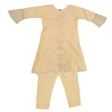 Girls Embroidered Fancy Suit 3 Pcs - Golden, Kids, Girls Sets And Suits, Chase Value, Chase Value