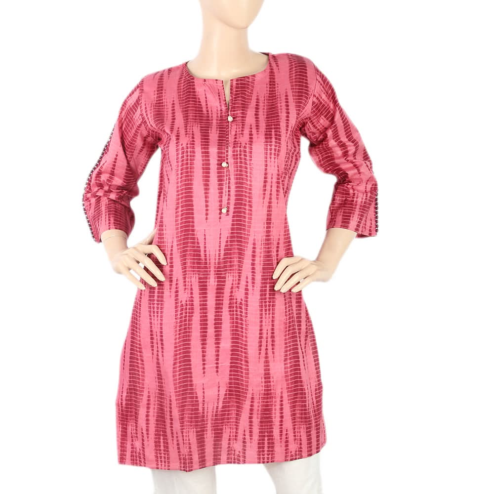 Women's Tie Dye Printed Kurti - Pink, Women, Ready Kurtis, Chase Value, Chase Value