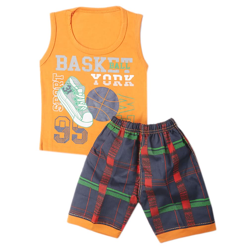 Boys Half Sleeves Sando Suit - Orange, Kids, Boys Sets And Suits, Chase Value, Chase Value