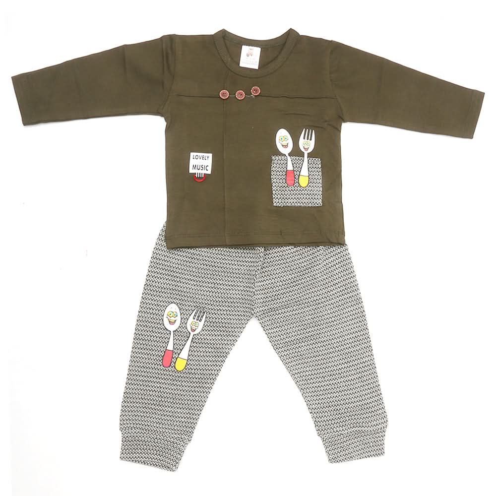 Newborn Boys Full Sleeves Suit - Dark Green, Kids, NB Boys Sets And Suits, Chase Value, Chase Value