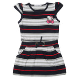 Girls Yarn Dyed Half Sleeves T-Shirt - Navy Blue, Kids, Girls T-Shirts, Chase Value, Chase Value