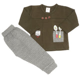Newborn Boys Full Sleeves Suit - Dark Green, Kids, NB Boys Sets And Suits, Chase Value, Chase Value