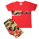 Boys 2 Pcs Suit Half Sleeves - Red, Kids, Boys Sets And Suits, Chase Value, Chase Value
