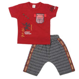 Boys 2 Pcs Suit Half Sleeves - Maroon, Kids, Boys Sets And Suits, Chase Value, Chase Value
