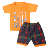 Boys Half Sleeves Short Suit - Orange, Kids, Boys Sets And Suits, Chase Value, Chase Value