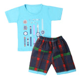 Boys Half Sleeves Short Suit - Blue, Kids, Boys Sets And Suits, Chase Value, Chase Value