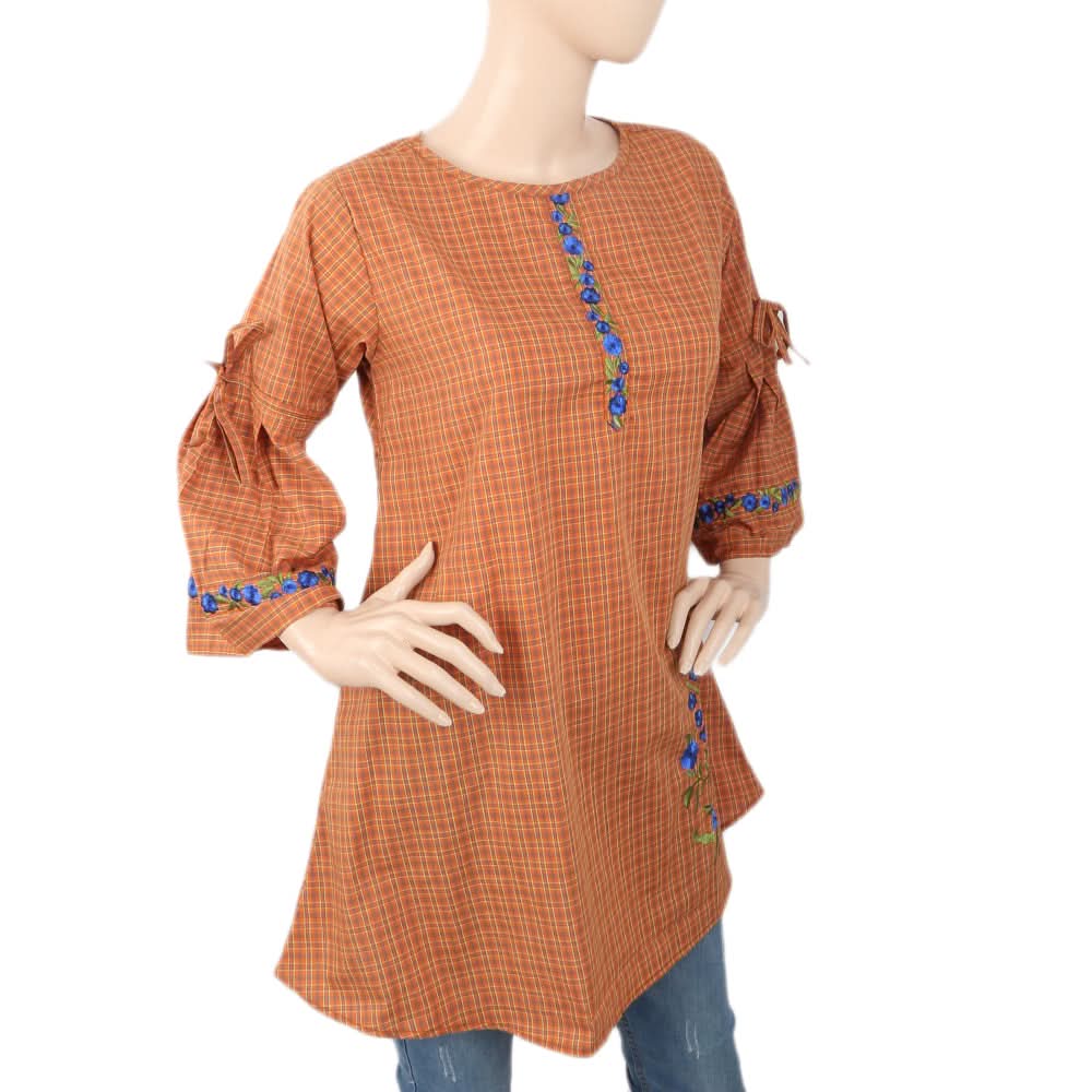Women's Strip Cotton Kurti - Mustard, Women, Ready Kurtis, Chase Value, Chase Value
