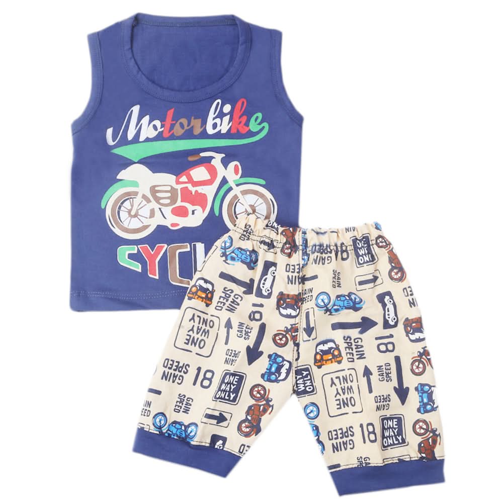 Boys Half Sleeves Sando Suit - Navy Blue, Kids, Boys Sets And Suits, Chase Value, Chase Value