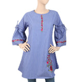 Women's Strip Cotton Kurti - Royal Blue, Women, Ready Kurtis, Chase Value, Chase Value