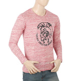 Men's Full Sleeves Twisted T-Shirt - Red, Men, T-Shirts And Polos, Chase Value, Chase Value
