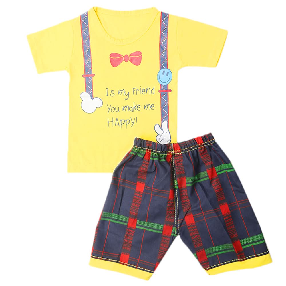Boys Half Sleeves Short Suit - Yellow, Kids, Boys Sets And Suits, Chase Value, Chase Value